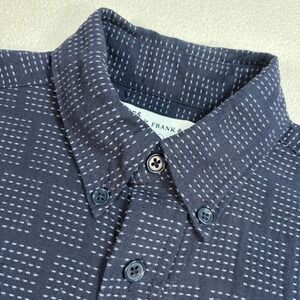 Naked & Famous Frank & Oak‎ Extended Body Shirt Men's XS Navy Jacquard Geometric